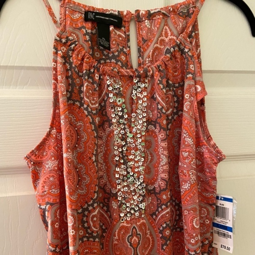 Paisley Glam Bedazzled Keyhole Back MIDI Sleeveless Dress - Picture 2 of 15